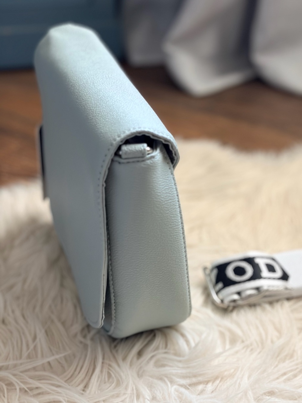 Izod Sage Green Saddle Bag Crossbody with Branded Strap - Picture 5 of 13